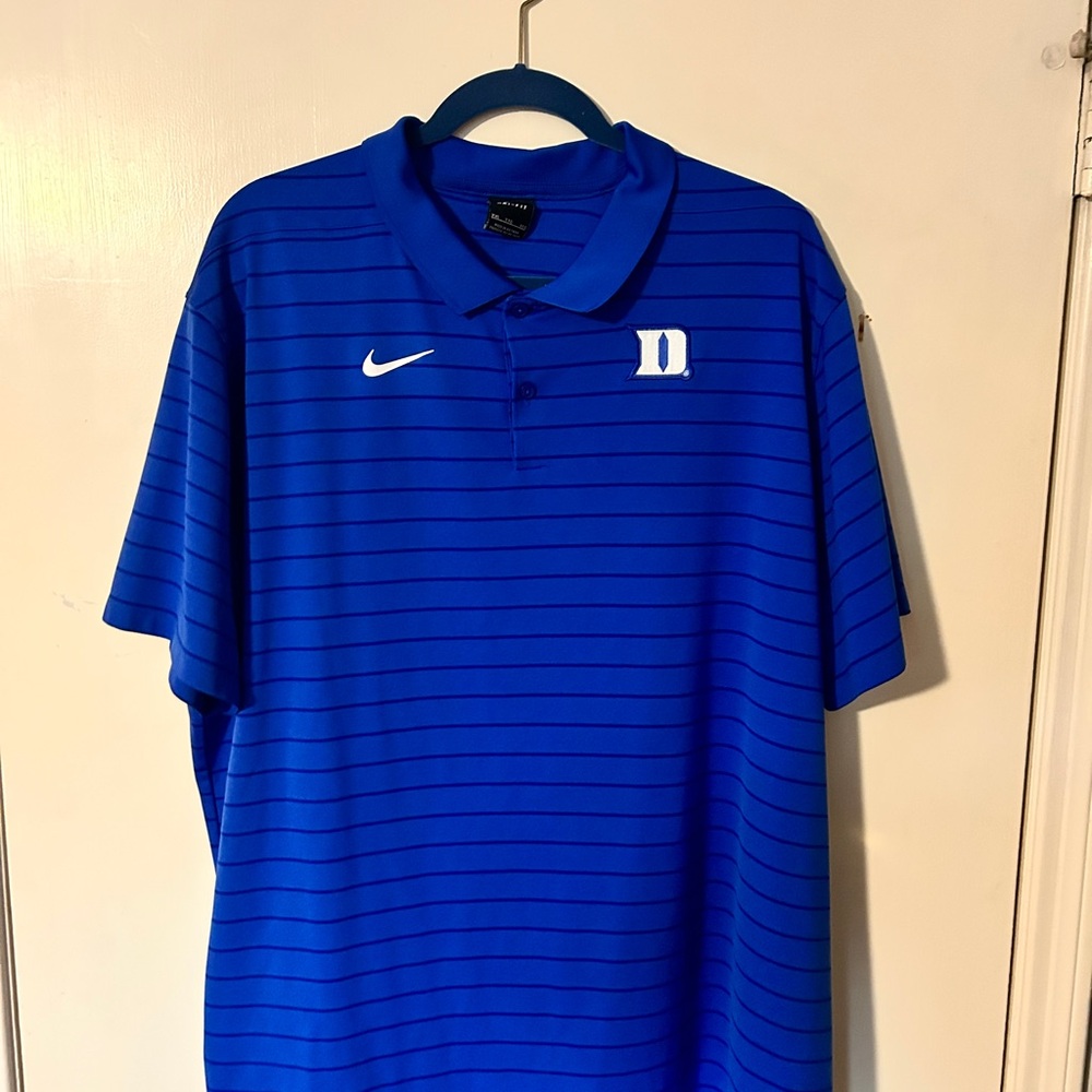 Nike Blue Striped Men's Polo Shirt Duke University